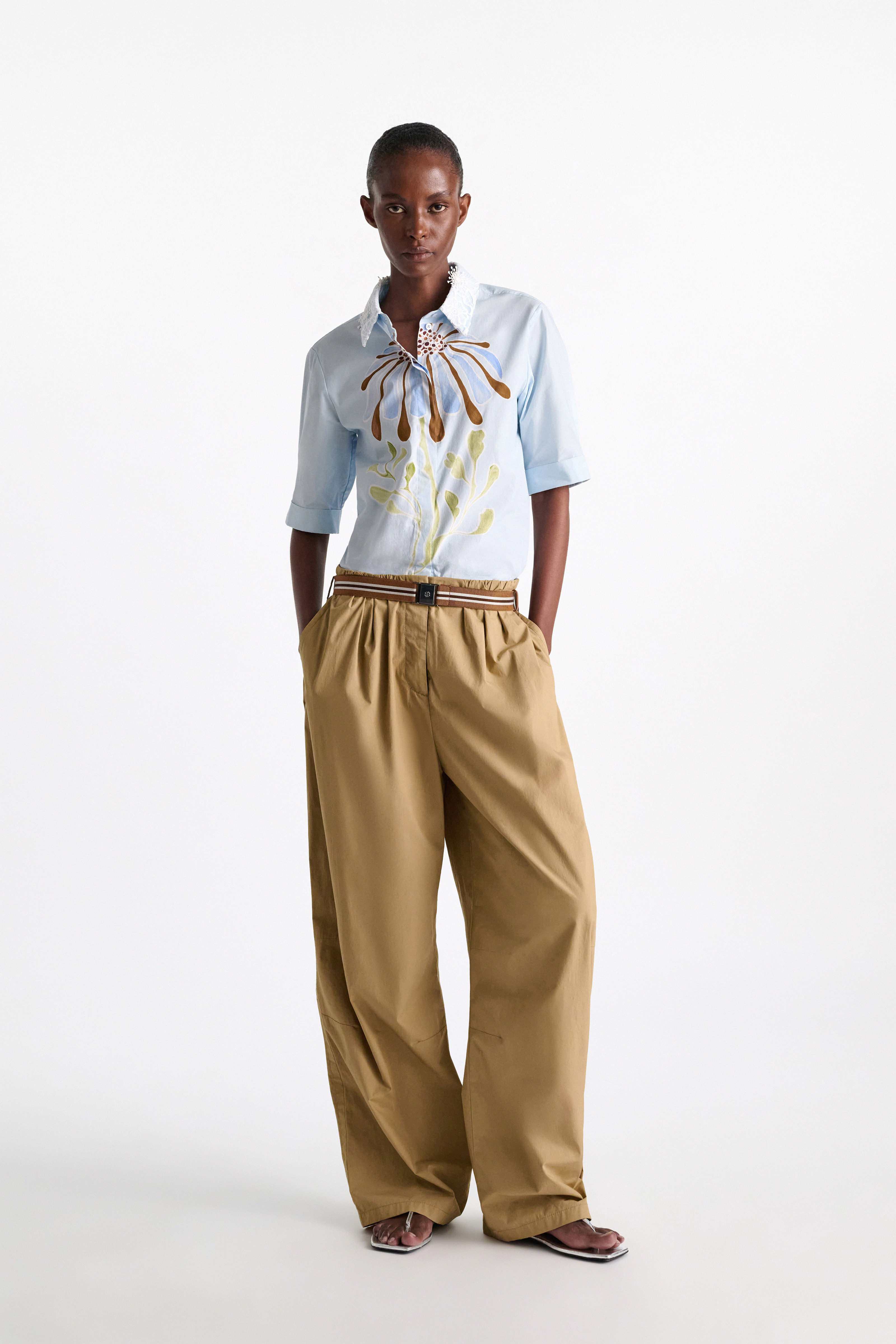 Dorothee Schumacher Elastic belt with leather detailing brown combo